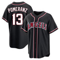 Davalo LA.Angels #13 Drew Pomeranz Player Black Fashion Out Home Game Stitched Jerseys
