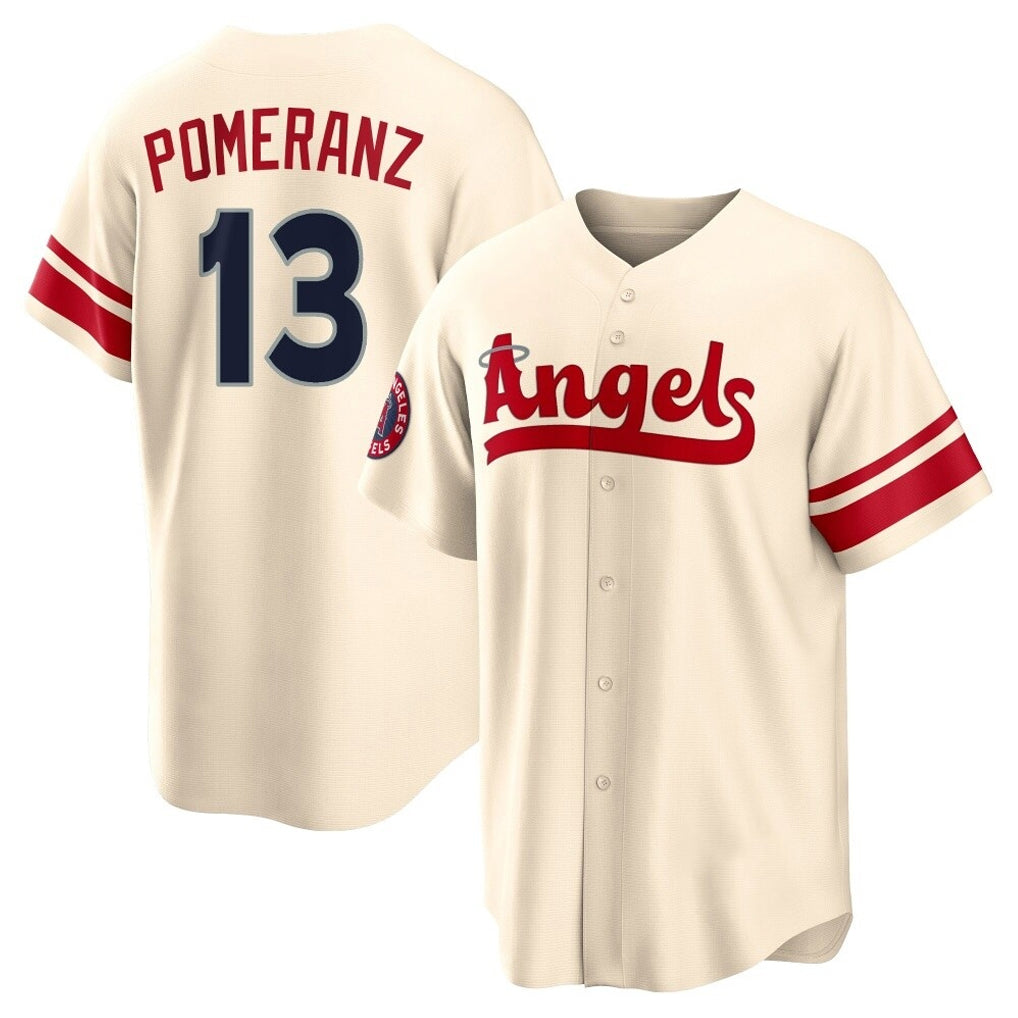Davalo LA.Angels #13 Drew Pomeranz Player Cream City Connect Home Stitched Jerseys