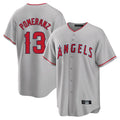 Davalo LA.Angels #13 Drew Pomeranz Player Gray Home Game Stitched Jerseys