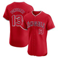Davalo LA.Angels #13 Drew Pomeranz Player Red Home Limited Elite Stitched Jerseys
