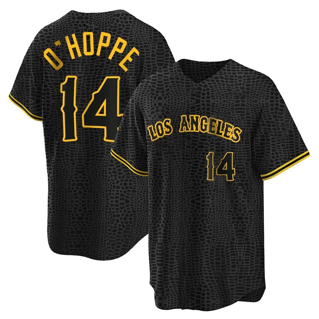Davalo LA.Angels #14 Logan O'Hoppe Player Black Snake Skin City Game Home Stitched Jerseys