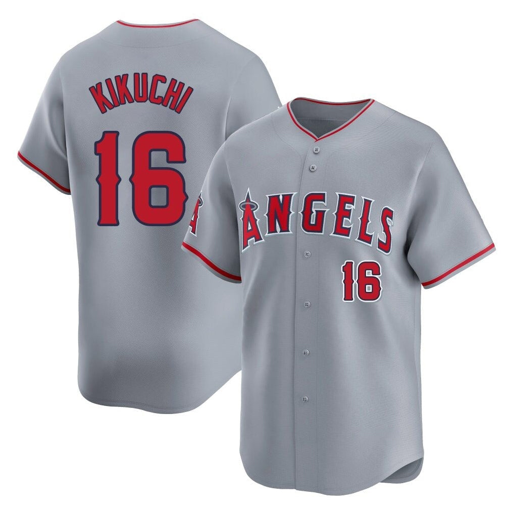 Davalo LA.Angels #16 Yusei Kikuchi Player Gray Home Limited Stitched Jerseys