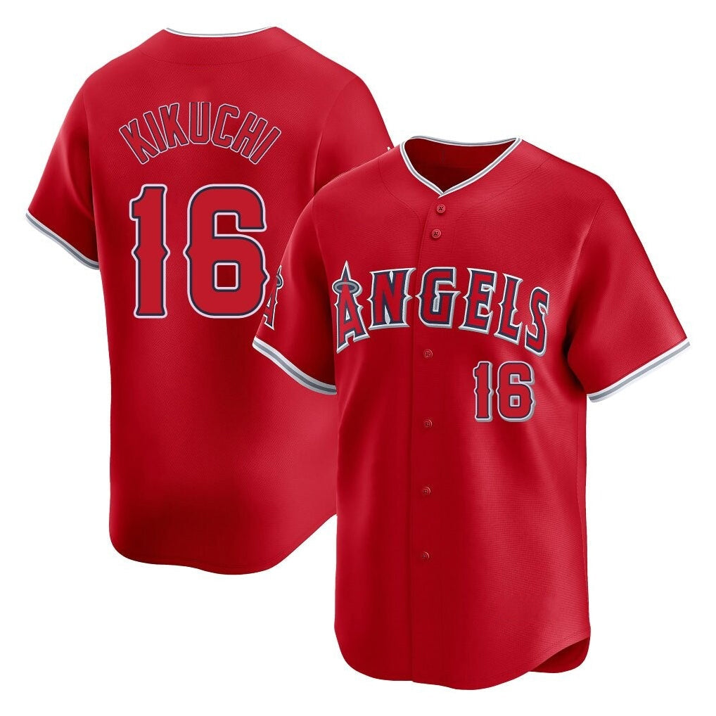Davalo LA.Angels #16 Yusei Kikuchi Player Red Home Limited Stitched Jerseys