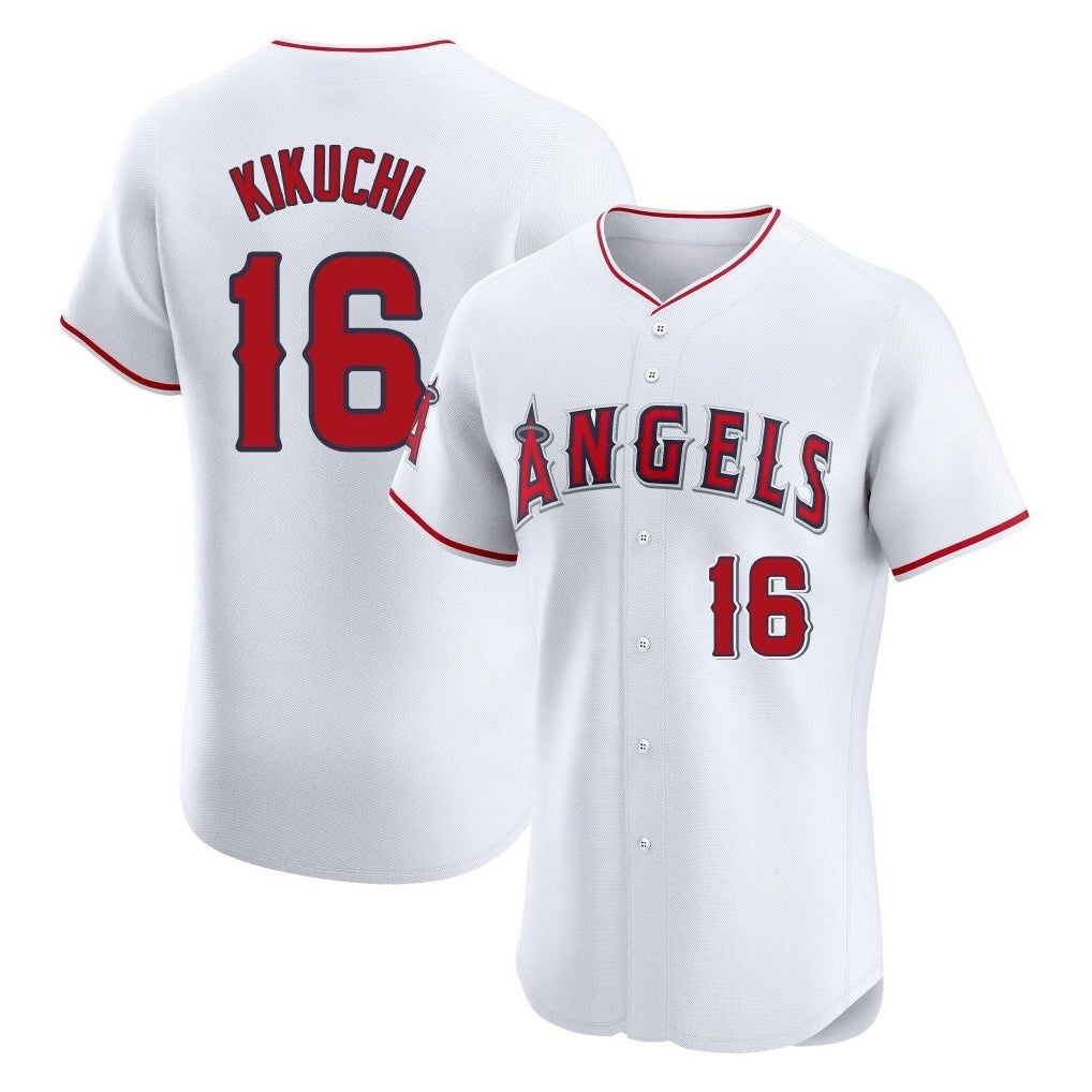 Davalo LA.Angels #16 Yusei Kikuchi Player White Limited Elite Stitched Home Jerseys