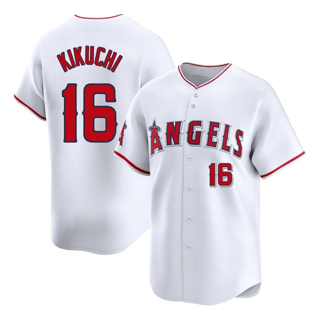Davalo LA.Angels #16 Yusei Kikuchi Player White Limited Home Stitched Jerseys