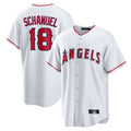 Davalo LA.Angels #18 Nolan Schanuel Player White Home Game Stitched Jerseys