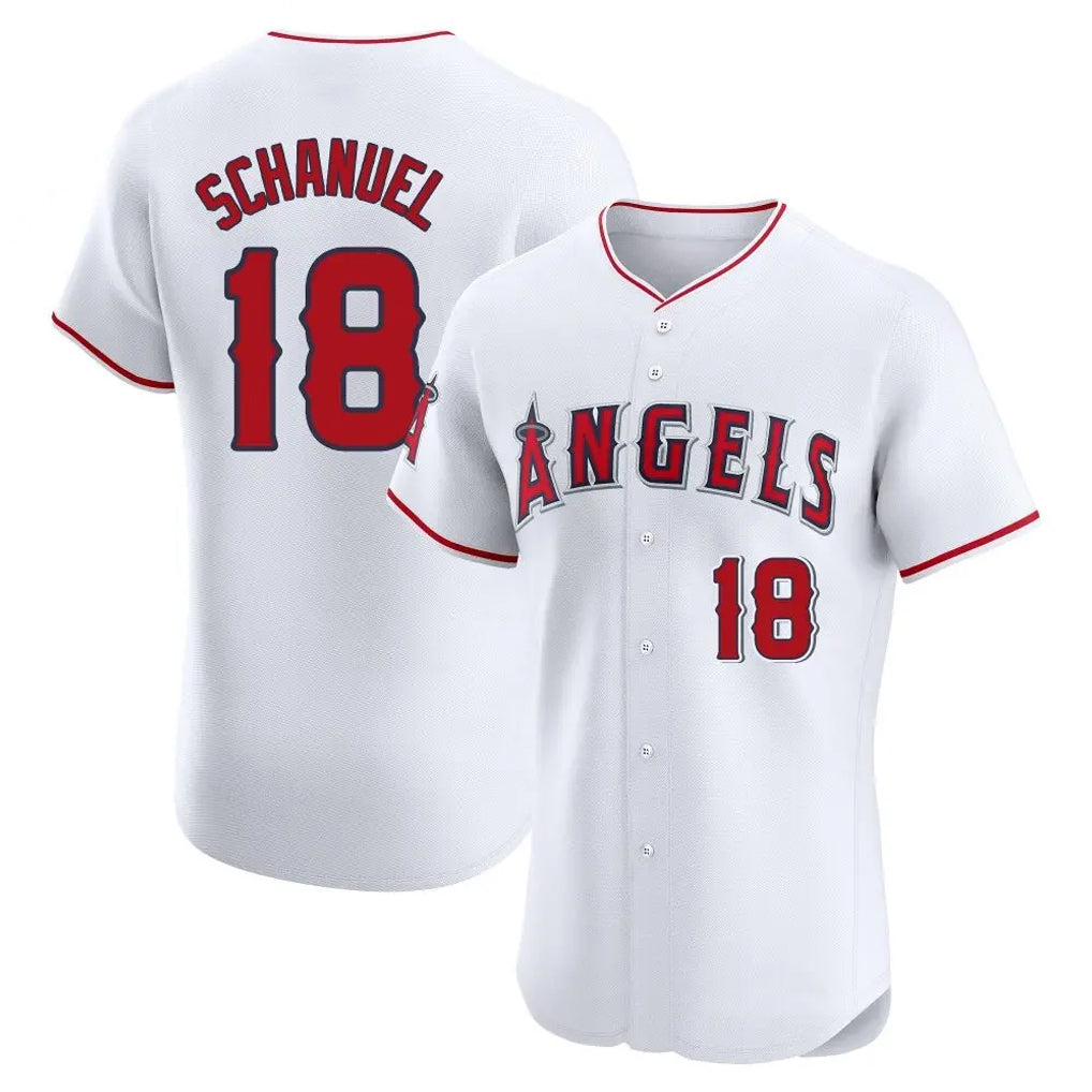 Davalo LA.Angels #18 Nolan Schanuel Player White Limited Elite Stitched Home Jerseys