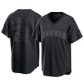 Davalo LA.Angels #25 Travis d'Arnaud Player Black Pitch Fashion T-shirt Stitched Jerseys