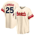 Davalo LA.Angels #25 Travis d'Arnaud Player Cream City Connect Home Stitched Jerseys