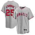 Davalo LA.Angels #25 Travis d'Arnaud Player Gray Home Game Stitched Jerseys
