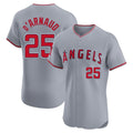 Davalo LA.Angels #25 Travis d'Arnaud Player Gray Home Limited Elite Stitched Jerseys