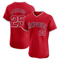 Davalo LA.Angels #25 Travis d'Arnaud Player Red Home Limited Elite Stitched Jerseys