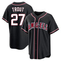 Davalo LA.Angels #27 Mike Trout Player Black Fashion Out Home Game Stitched Jerseys