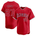 Davalo LA.Angels #27 Mike Trout Player Red Home Limited Stitched Jerseys