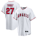 Davalo LA.Angels #27 Mike Trout Player White Home Game Stitched Jerseys