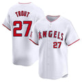 Davalo LA.Angels #27 Mike Trout Player White Limited Home Stitched Jerseys