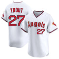 Davalo LA.Angels #27 Mike Trout Player White T-shirt Home Limited Stitched Jerseys