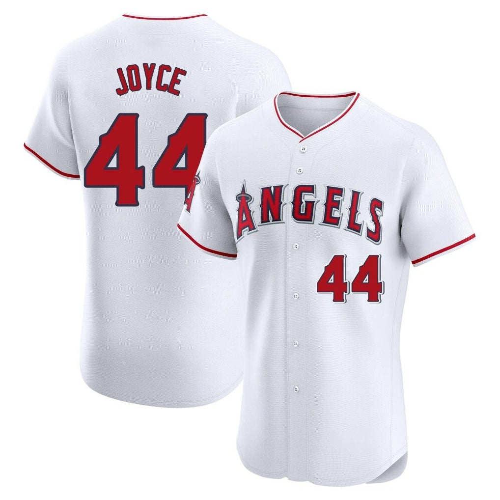 Davalo LA.Angels #44 Ben Joyce Player White Limited Elite Stitched Home Jerseys