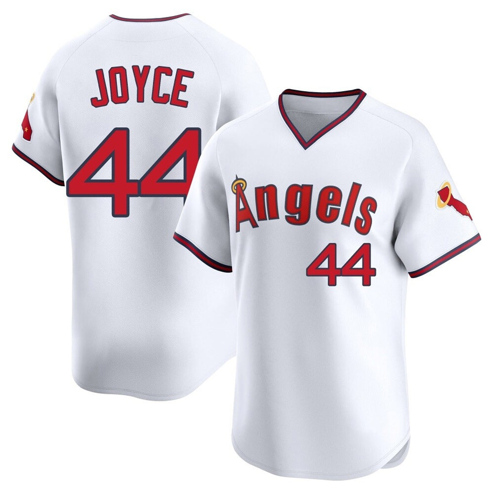 Davalo LA.Angels #44 Ben Joyce Player White T-shirt Home Limited Stitched Jerseys