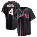 Davalo LA.Angels #4 Christian Moore Player Black Fashion Out Home Game Stitched Jerseys