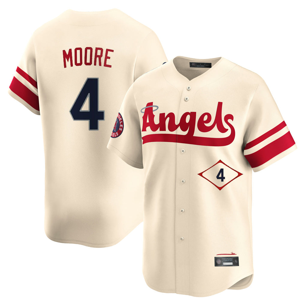 Davalo LA.Angels #4 Christian Moore Player Cream City Connect Limited Home Stitched Jerseys