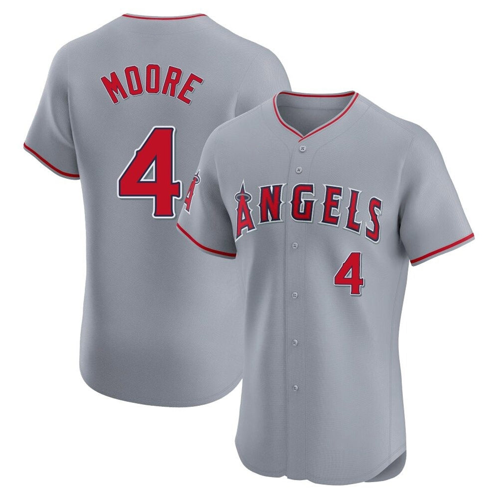 Davalo LA.Angels #4 Christian Moore Player Gray Home Limited Elite Stitched Jerseys