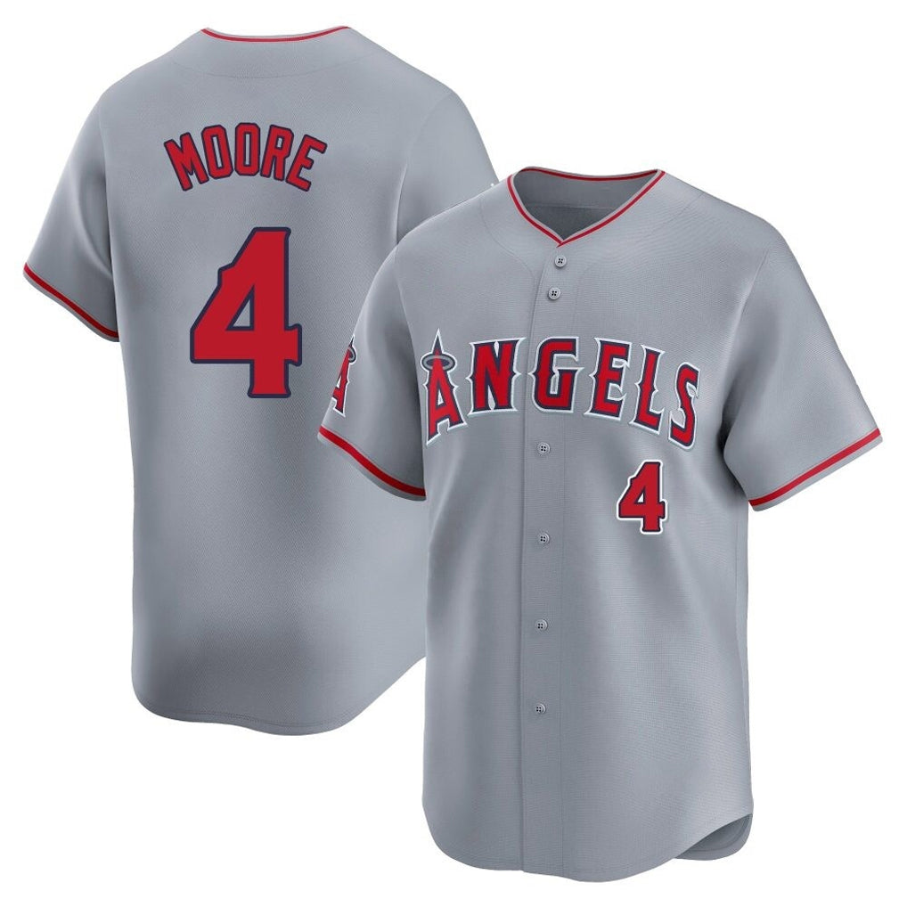 Davalo LA.Angels #4 Christian Moore Player Gray Home Limited Stitched Jerseys