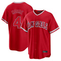 Davalo LA.Angels #4 Christian Moore Player Red Home Game Stitched Jerseys