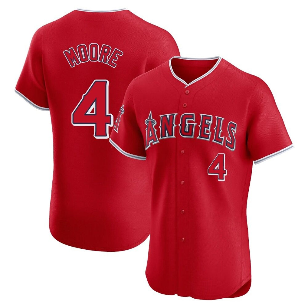Davalo LA.Angels #4 Christian Moore Player Red Home Limited Elite Stitched Jerseys