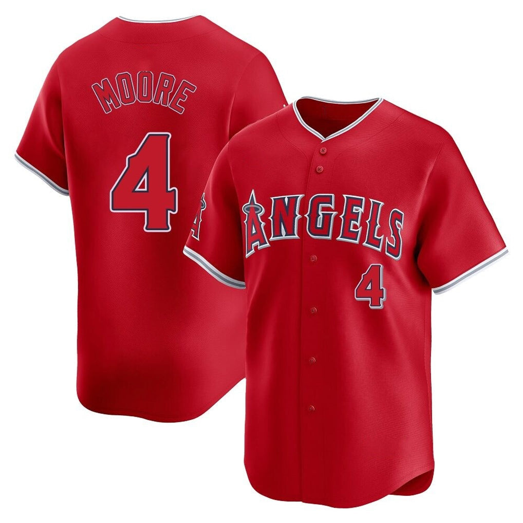 Davalo LA.Angels #4 Christian Moore Player Red Home Limited Stitched Jerseys