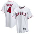 Davalo LA.Angels #4 Christian Moore Player White Home Game Stitched Jerseys