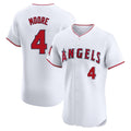 Davalo LA.Angels #4 Christian Moore Player White Limited Elite Stitched Home Jerseys