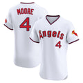 Davalo LA.Angels #4 Christian Moore Player White T-shirt Home Limited Stitched Jerseys