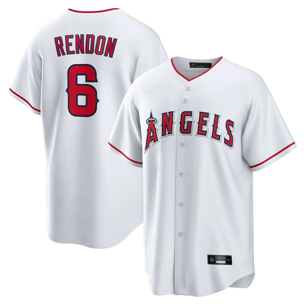 Davalo LA.Angels #6 Anthony Rendon Player White Home Game Stitched Jerseys