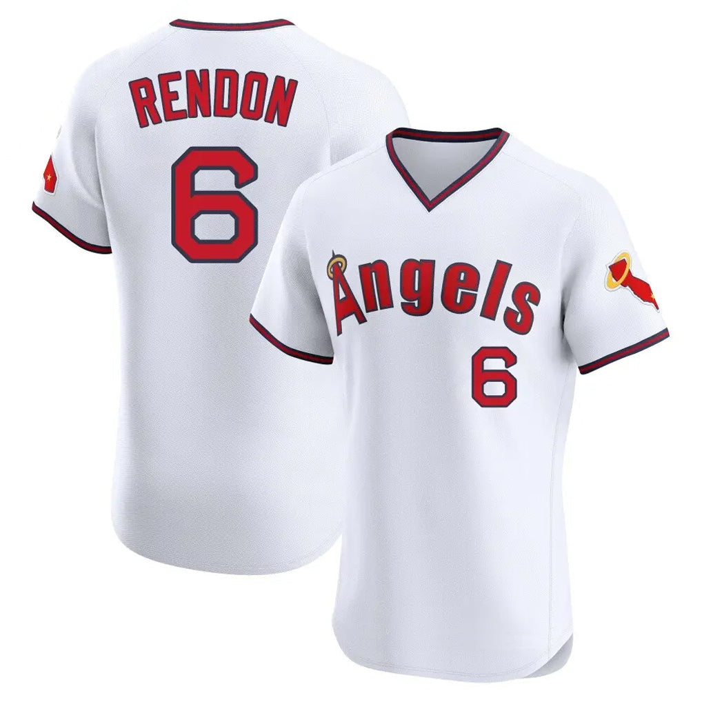 Davalo LA.Angels #6 Anthony Rendon Player White T-shirt Home Limited Elite Stitched Jerseys