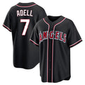 Davalo LA.Angels #7 Jo Adell Player Black Fashion Out Home Game Stitched Jerseys