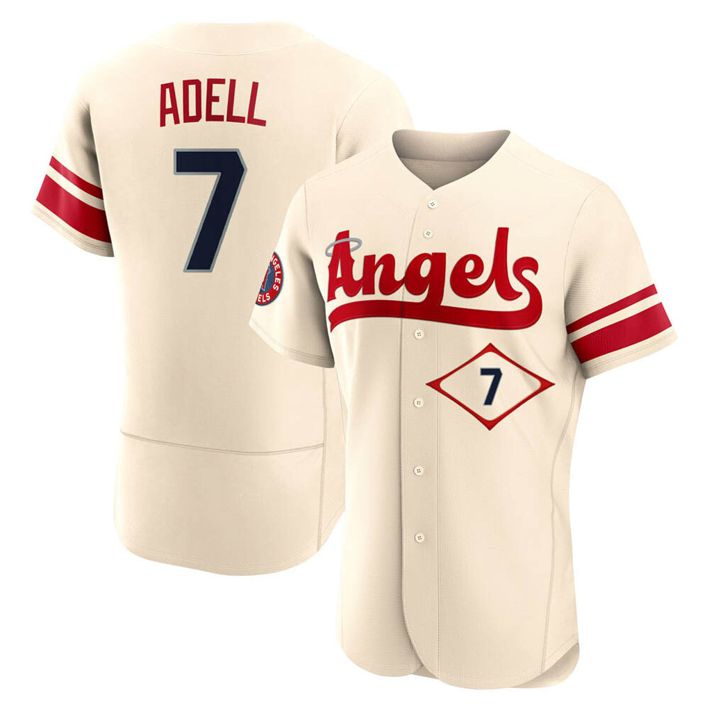 Davalo LA.Angels #7 Jo Adell Player Cream City Connect Limited ELite Home Stitched Jerseys