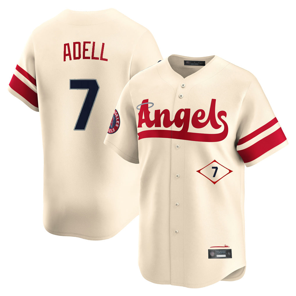 Davalo LA.Angels #7 Jo Adell Player Cream City Connect Limited Home Stitched Jerseys