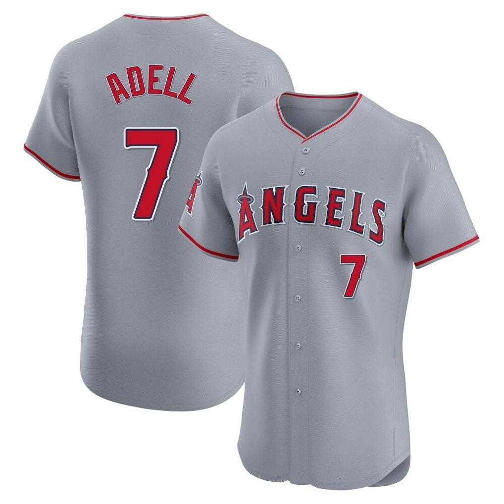 Davalo LA.Angels #7 Jo Adell Player Gray Home Limited Elite Stitched Jerseys