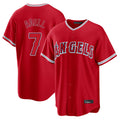 Davalo LA.Angels #7 Jo Adell Player Red Home Game Stitched Jerseys