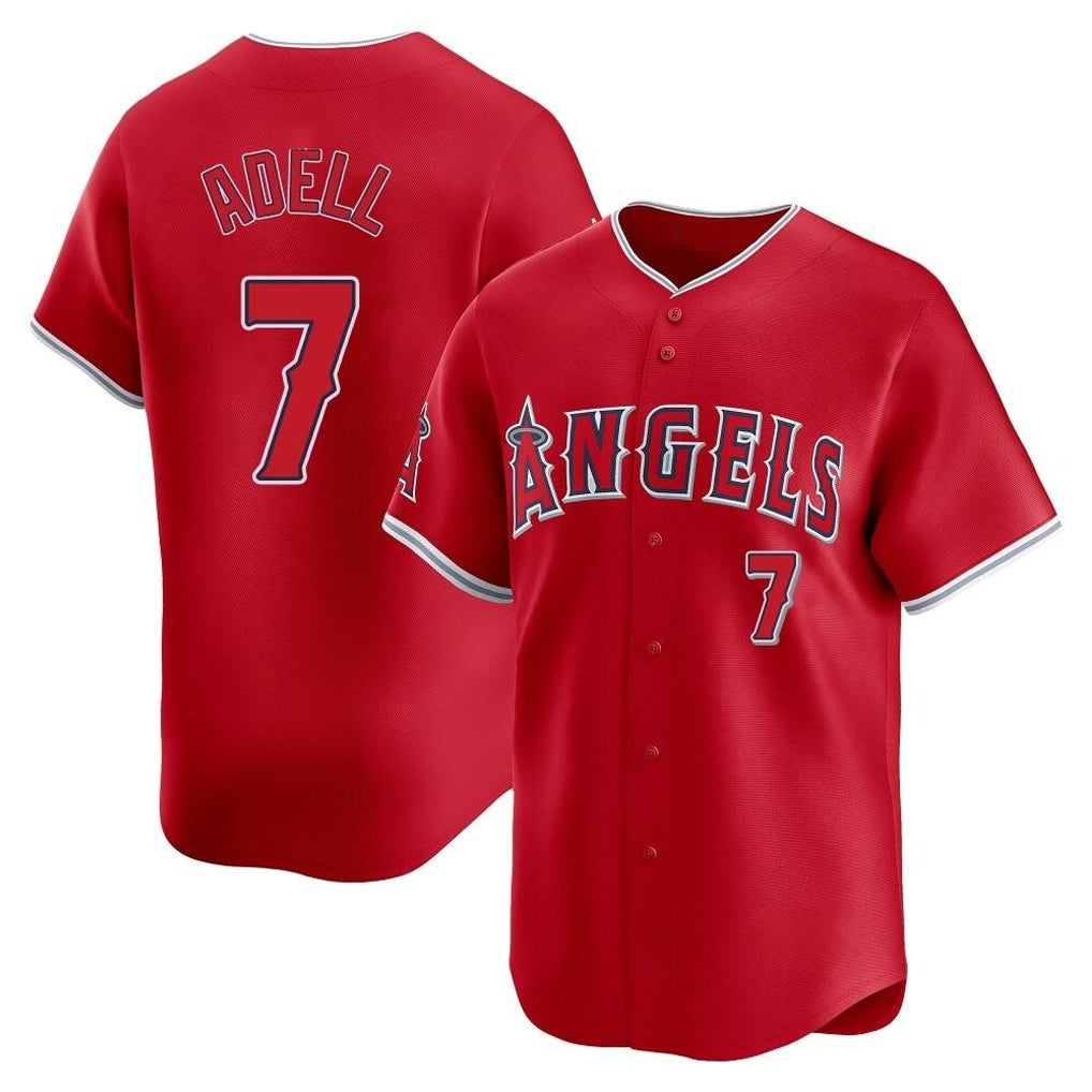 Davalo LA.Angels #7 Jo Adell Player Red Home Limited Stitched Jerseys