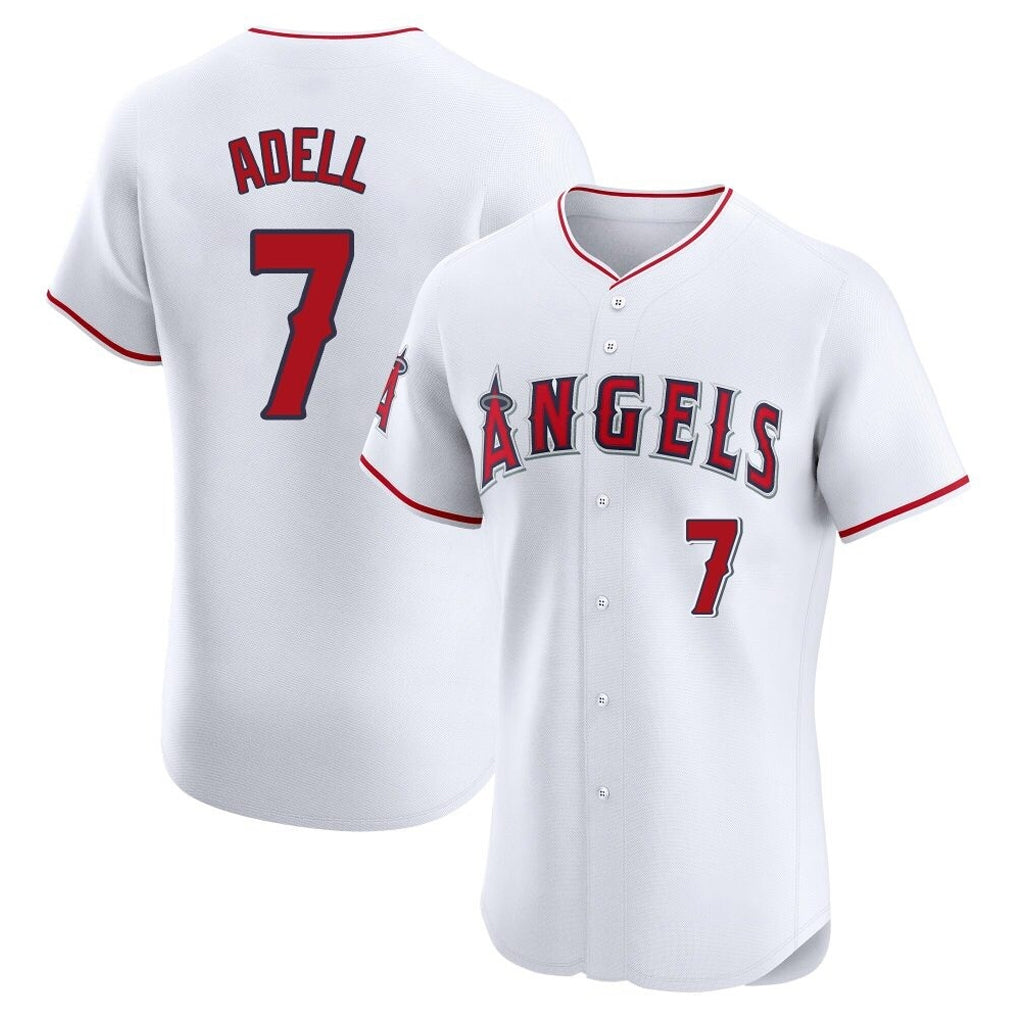 Davalo LA.Angels #7 Jo Adell Player White Limited Elite Stitched Home Jerseys