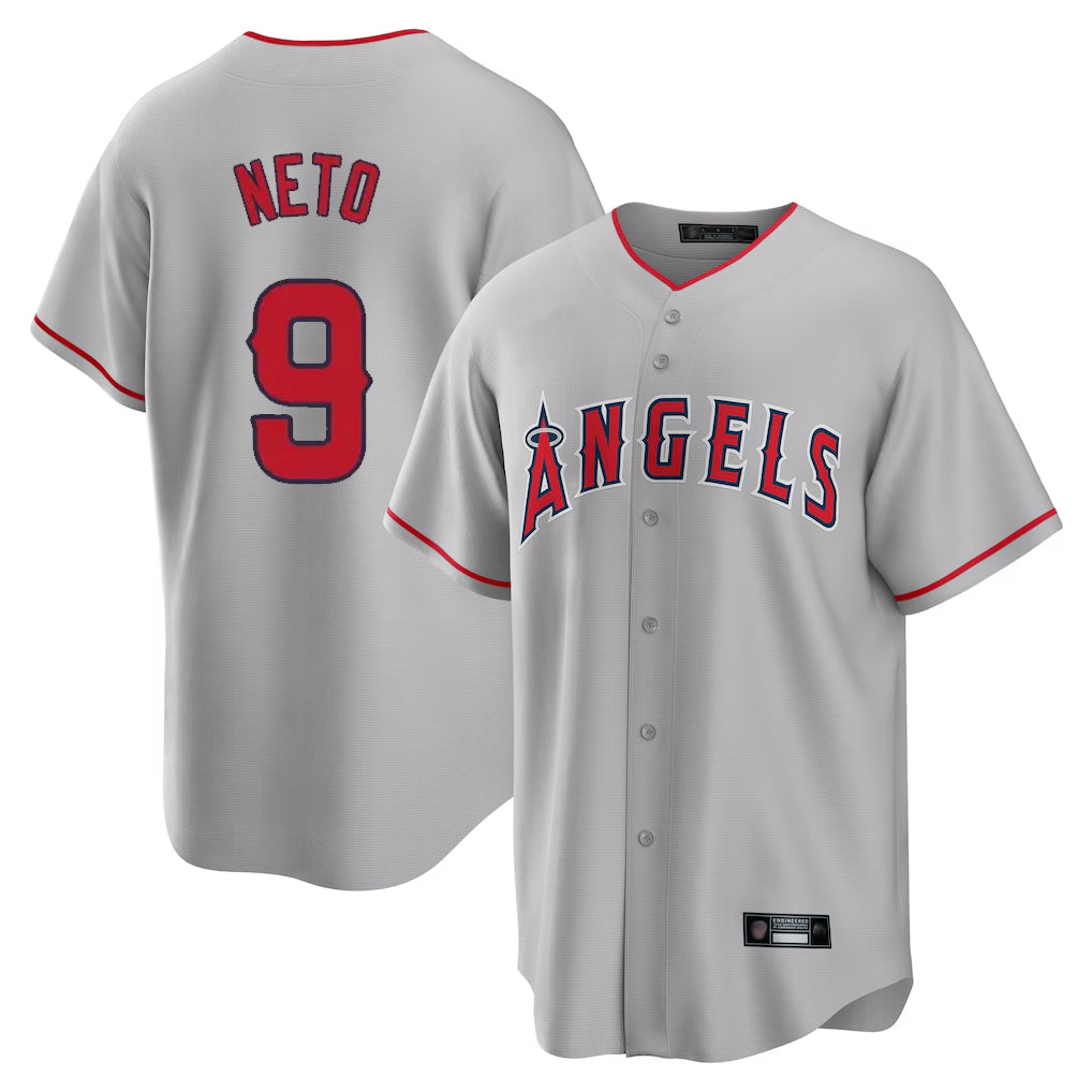 Davalo LA.Angels #9 Zach Neto Player Gray Home Game Stitched Jerseys