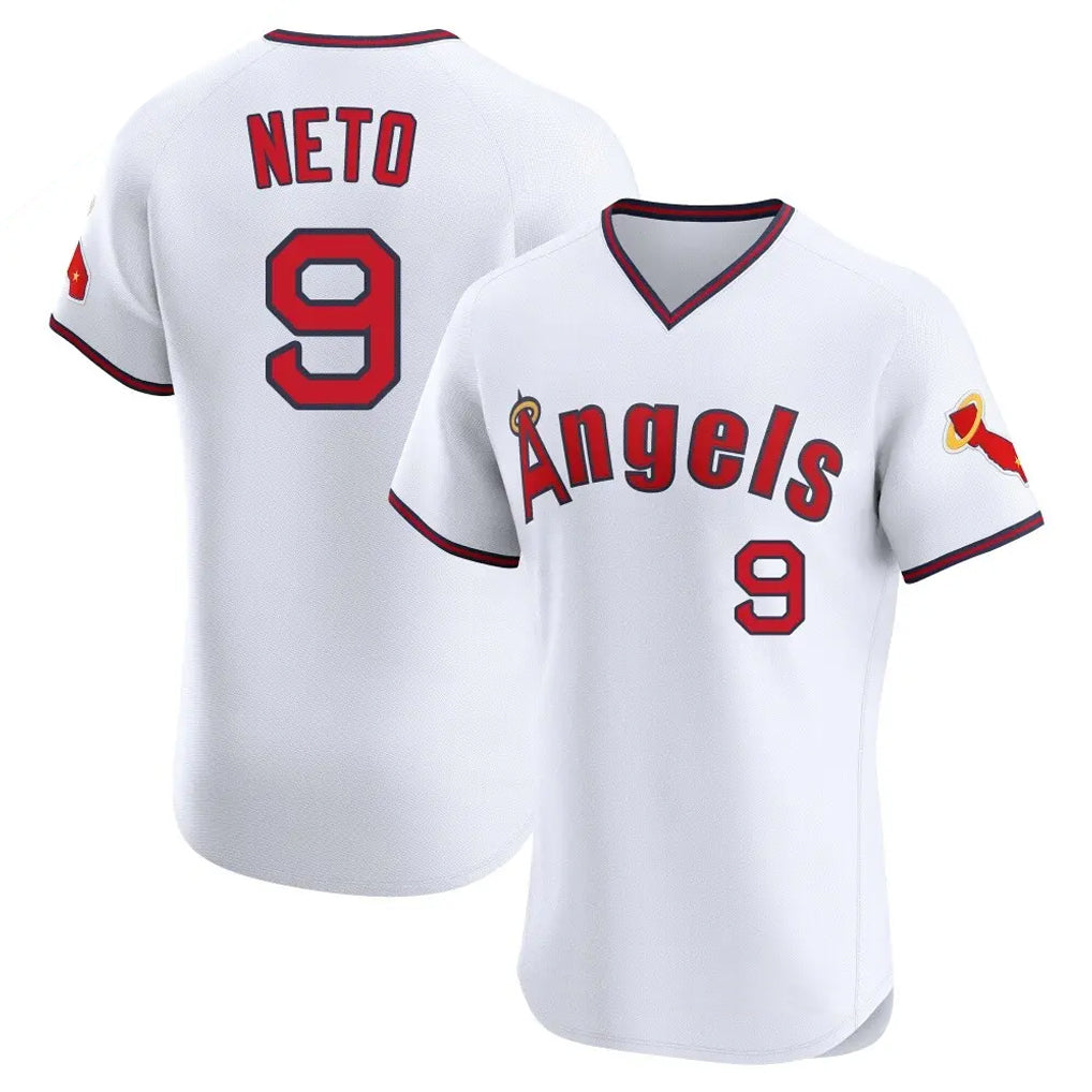 Davalo LA.Angels #9 Zach Neto Player White T-shirt Home Limited Elite Stitched Jerseys