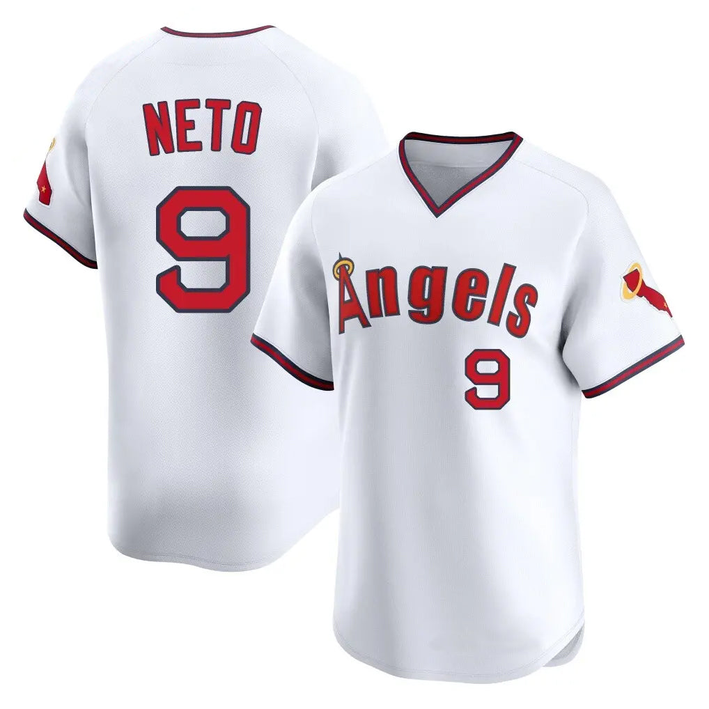Davalo LA.Angels #9 Zach Neto Player White T-shirt Home Limited Stitched Jerseys