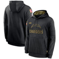 Davalo LA.Chargers Black Salute to Service Hoodies Limited Game Blank Player Stitched Jerseys
