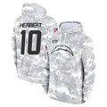 Davalo LA.Chargers #10 Justin Herbert Player Arctic Camo Salute To Service Limited Hoodies Game Stitched Jerseys