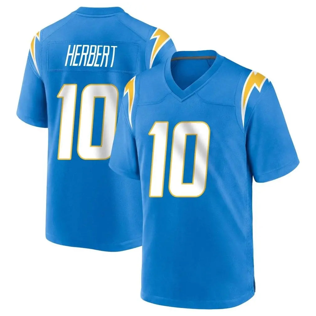 Davalo LA.Chargers #10 Justin Herbert Player Blue Home Game Stitched Jerseys