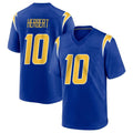 Davalo LA.Chargers #10 Justin Herbert Player Royal Home Game Stitched Jerseys