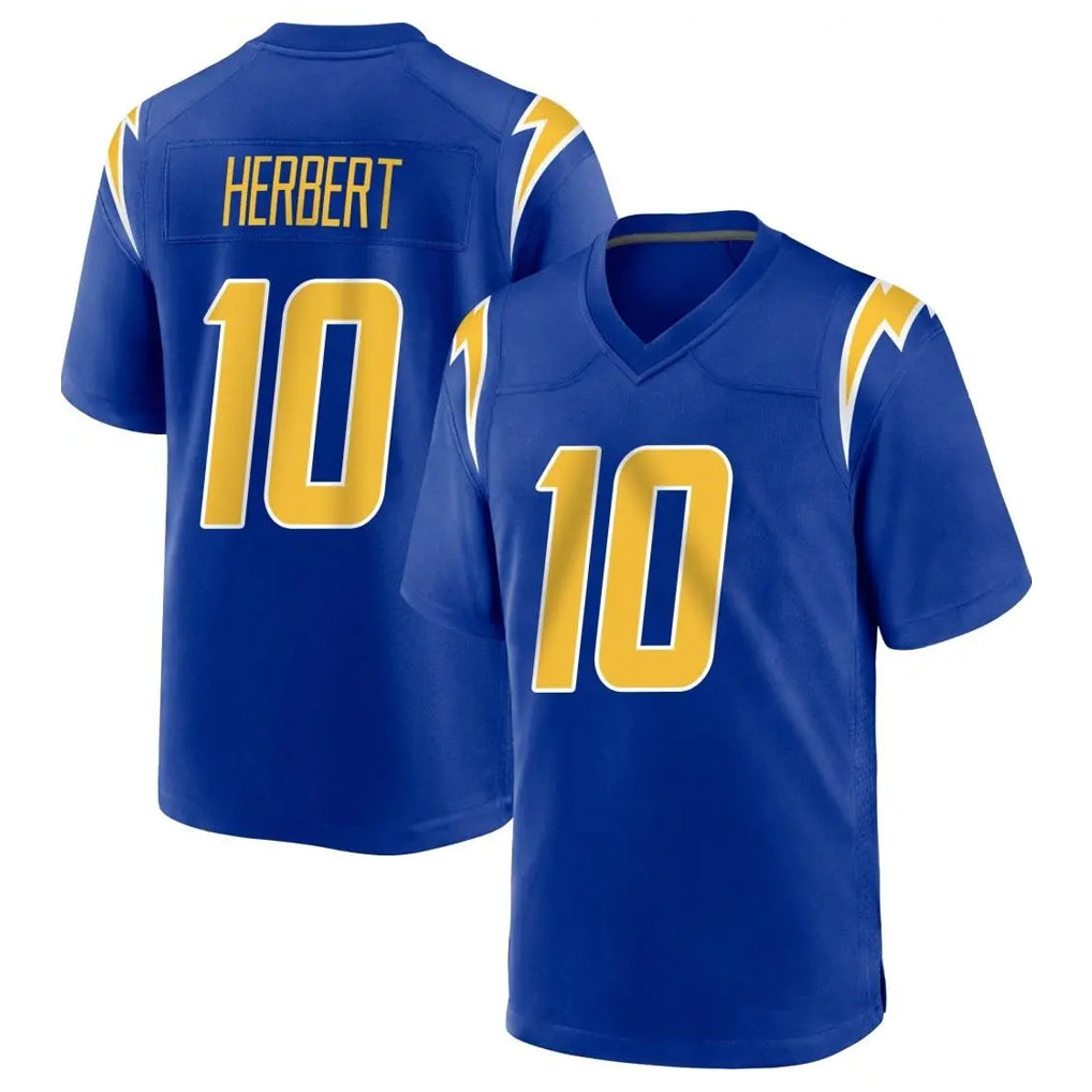 Davalo LA.Chargers #10 Justin Herbert Player Royal Home Game Stitched Jerseys